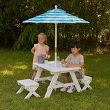 Wooden Outdoor Table & Bench