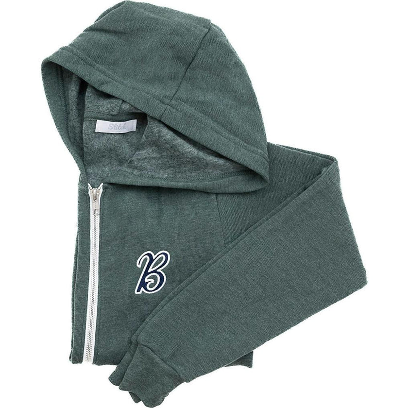 Hooded Zip-up Sweatshirt Retro Initial