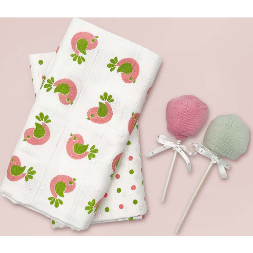 Swaddles and Socks New Baby Gift Set