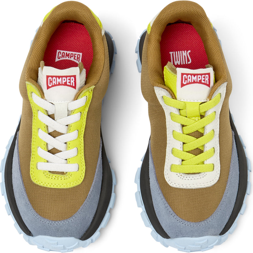 Kids Drift Trail Leather & Nubuck Vintage Twins Sneakers, Brown