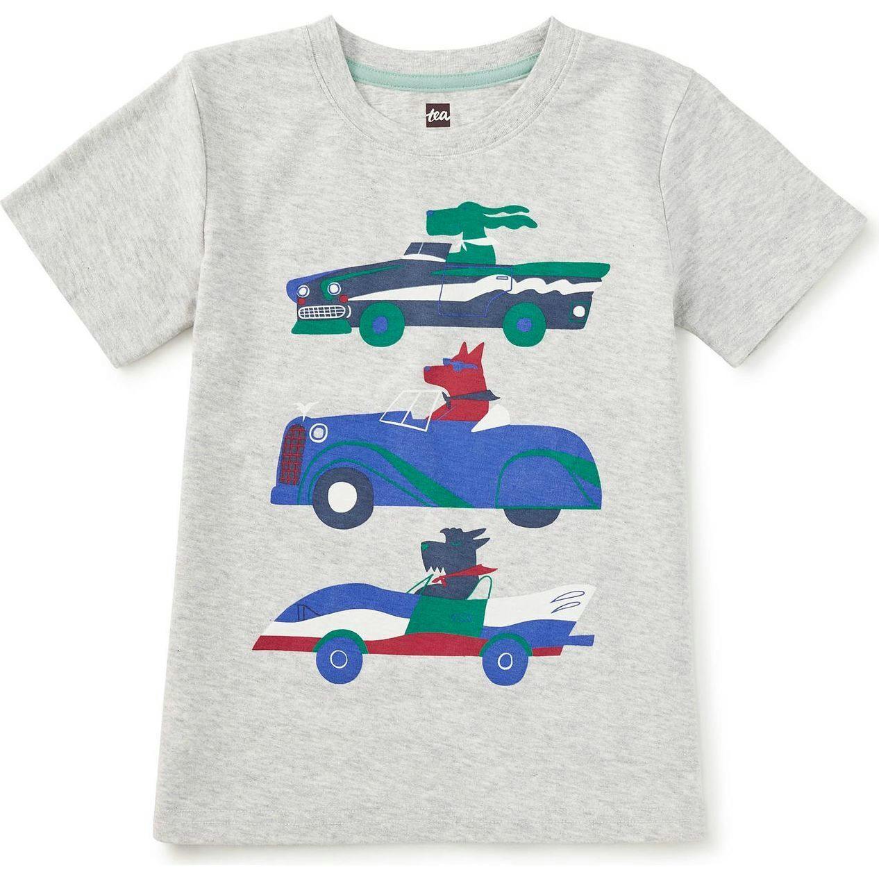 Vroom Squad Graphic Tee, Grey