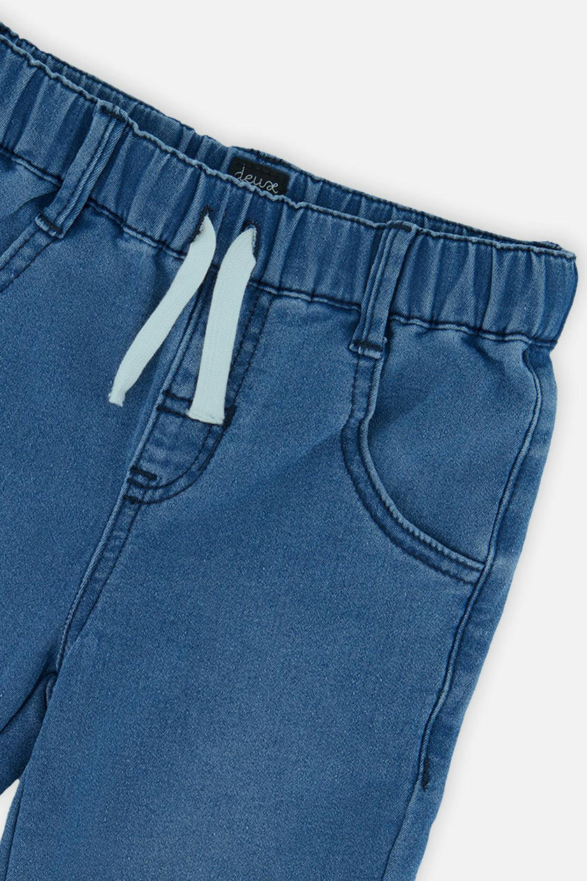 French Terry Denim Jogger Pants Light Blue
