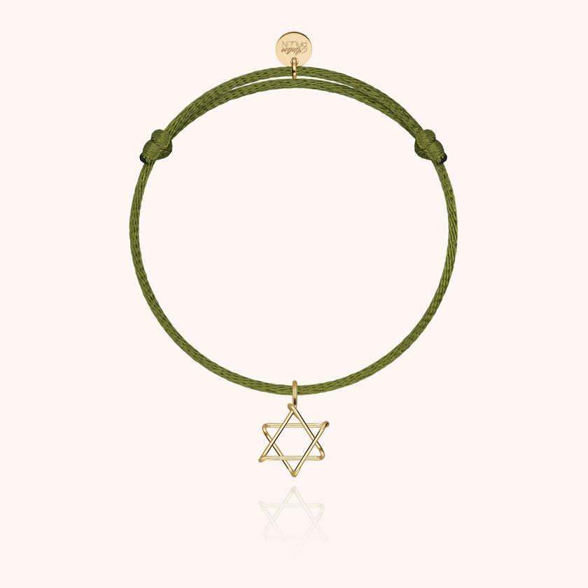 Symbolic Star of David Cord Bracelet, 14k Gold-Filled