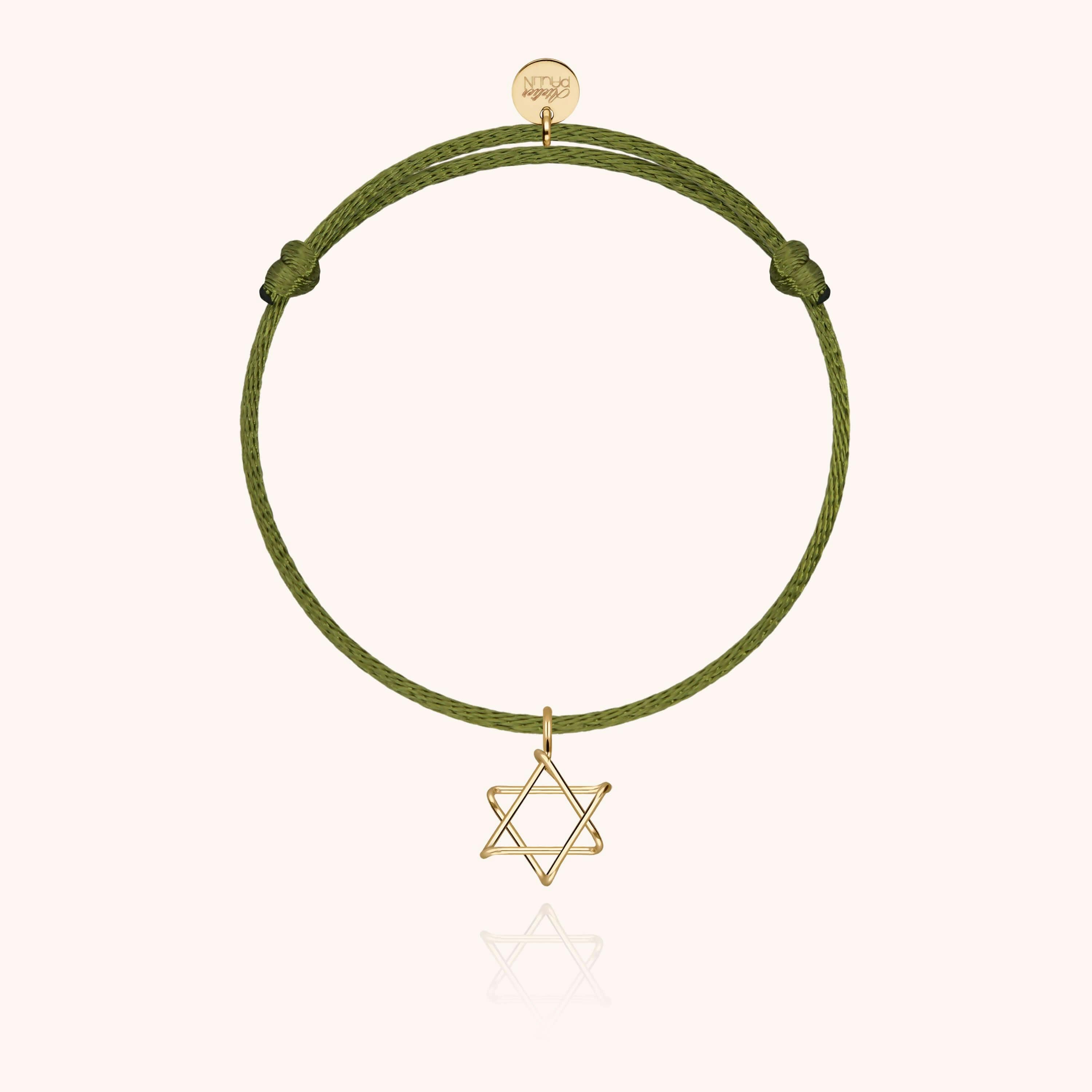 Symbolic Star of David Cord Bracelet, 14k Gold-Filled
