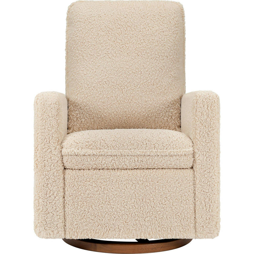 Cali Pillowback Shearling Swivel Glider