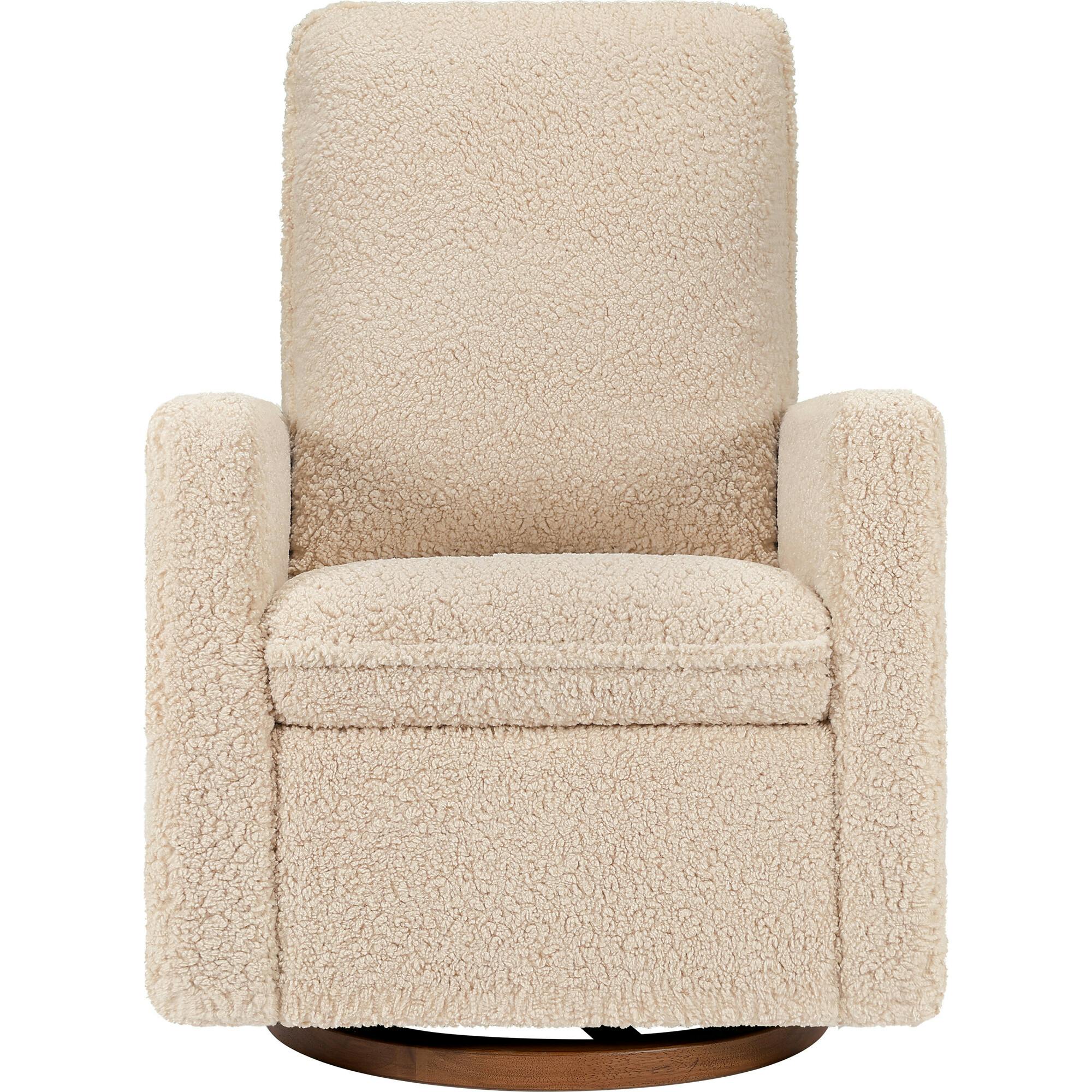 Cali Pillowback Shearling Swivel Glider