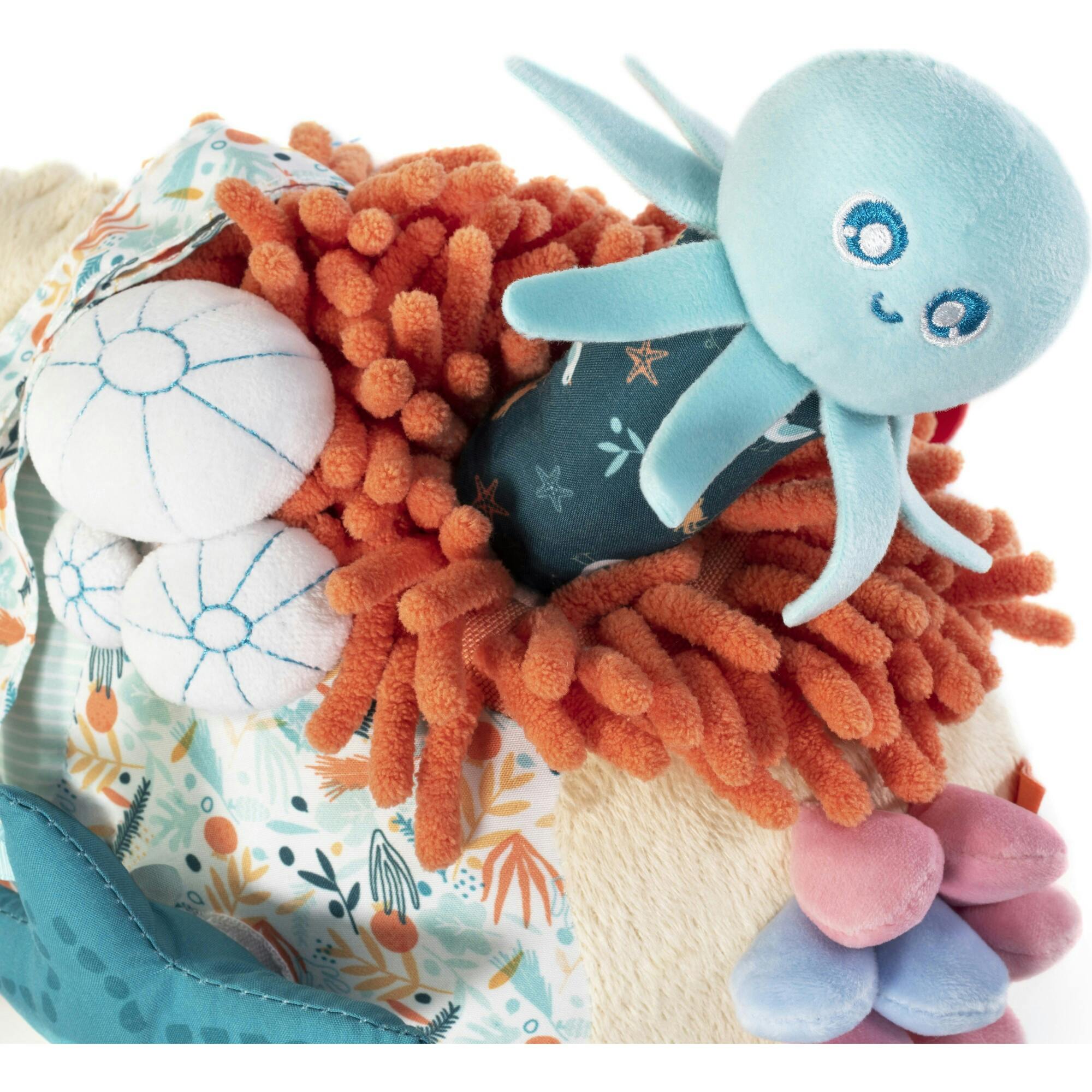 Sensorial Reef Plush Ocean Themed Baby Toy with Teething Elements