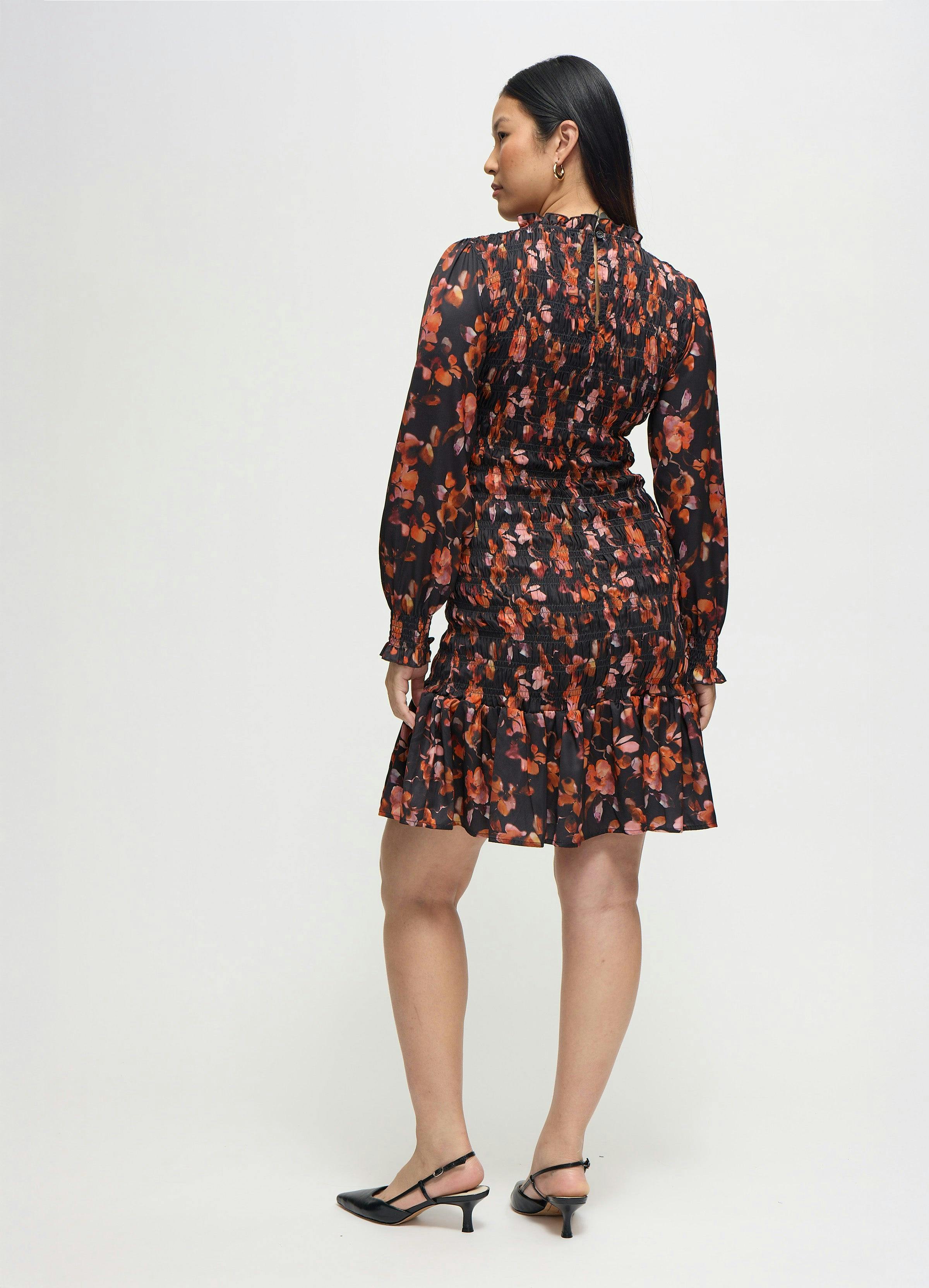 Long Sleeve Smocked Maternity Mini Dress