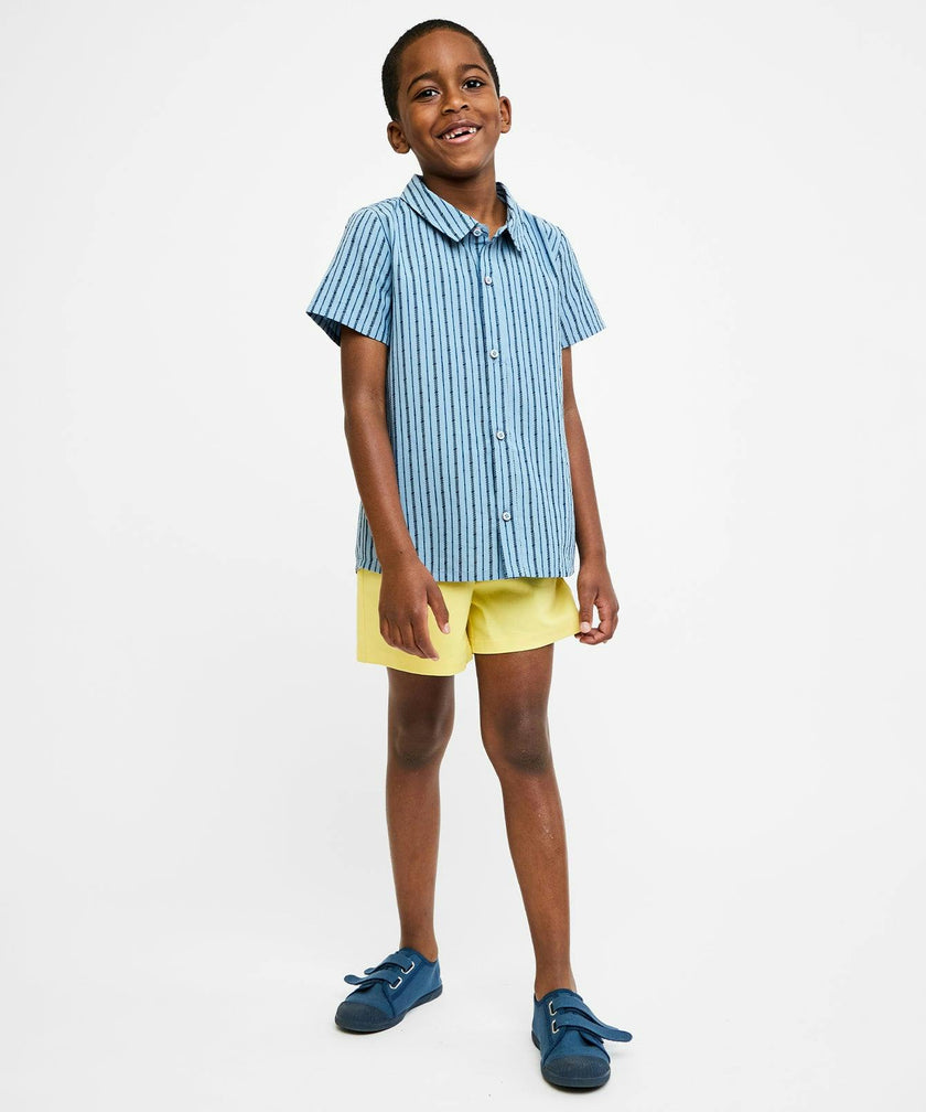Jack Lee Shirt, Navy Ladder Stripe