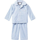 Kid's Twill Pajama Set in French Blue Heritage Stripe
