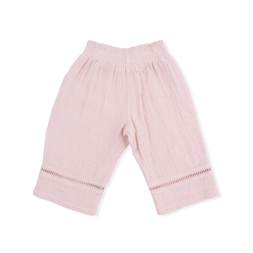 Solid Muslin Lotus - Smocked Waist Pants