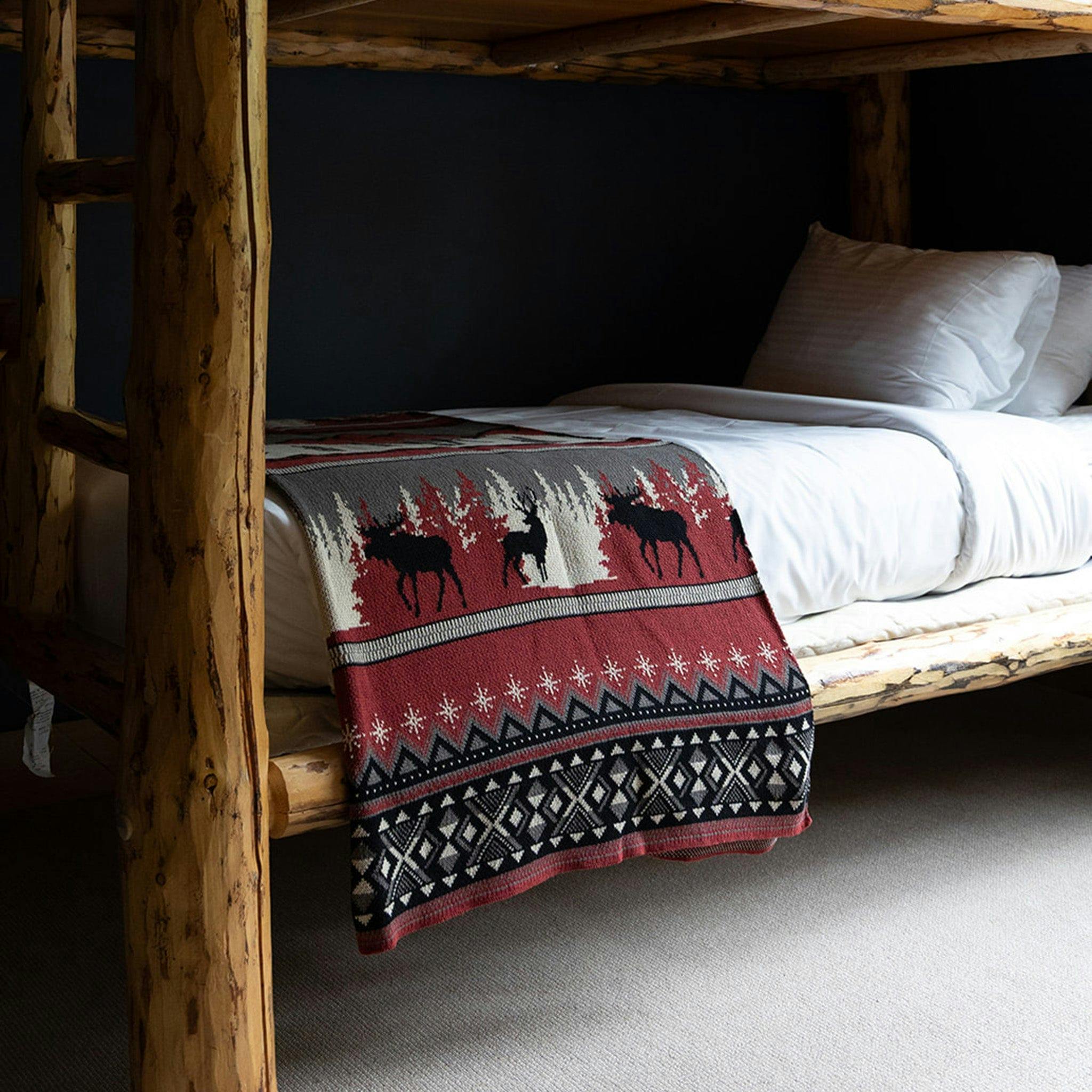 Cotton Sustainable Knit Throw Blanket | Mountain Fair Isle