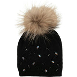 Rhinestone Embellished Hat (Snap On Pom Sold Separately)