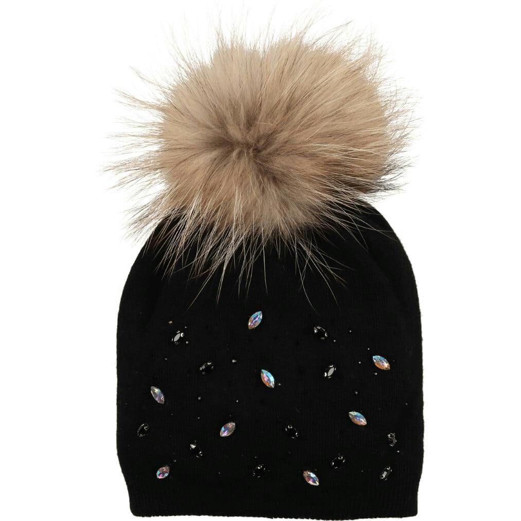 Rhinestone Embellished Hat (Snap On Pom Sold Separately)