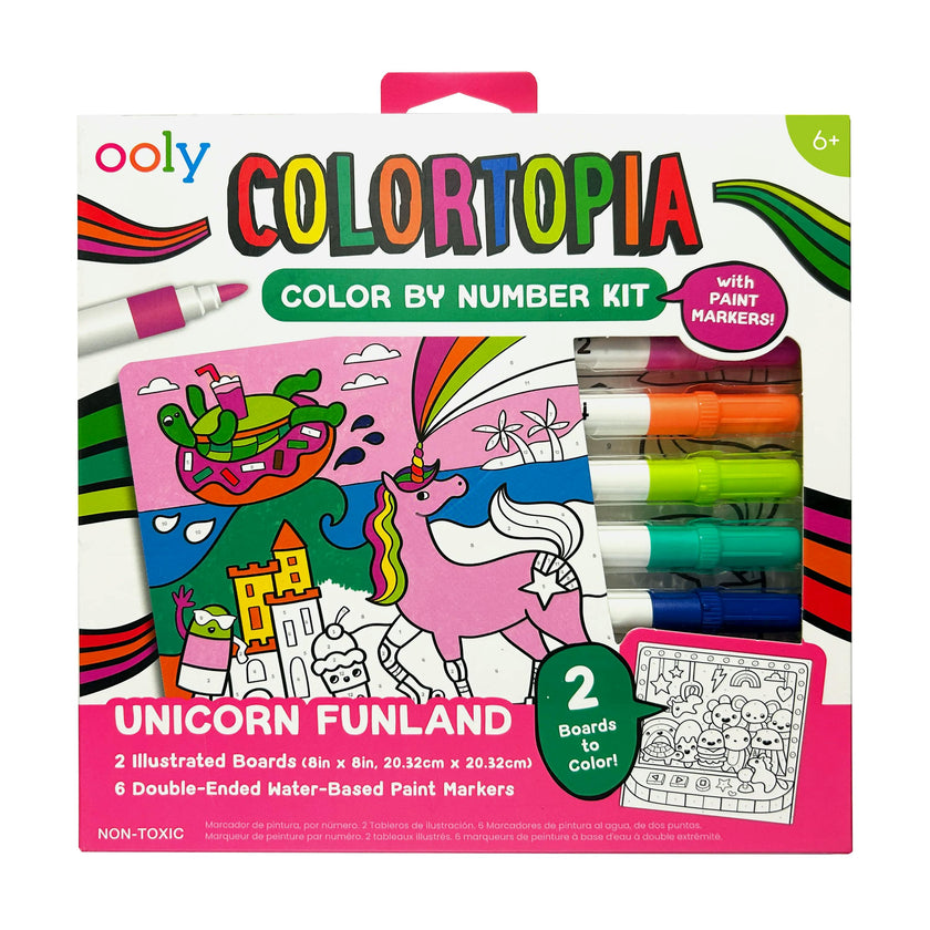 Colortopia Color By Number Paint Marker Kit - Unicorn Funland