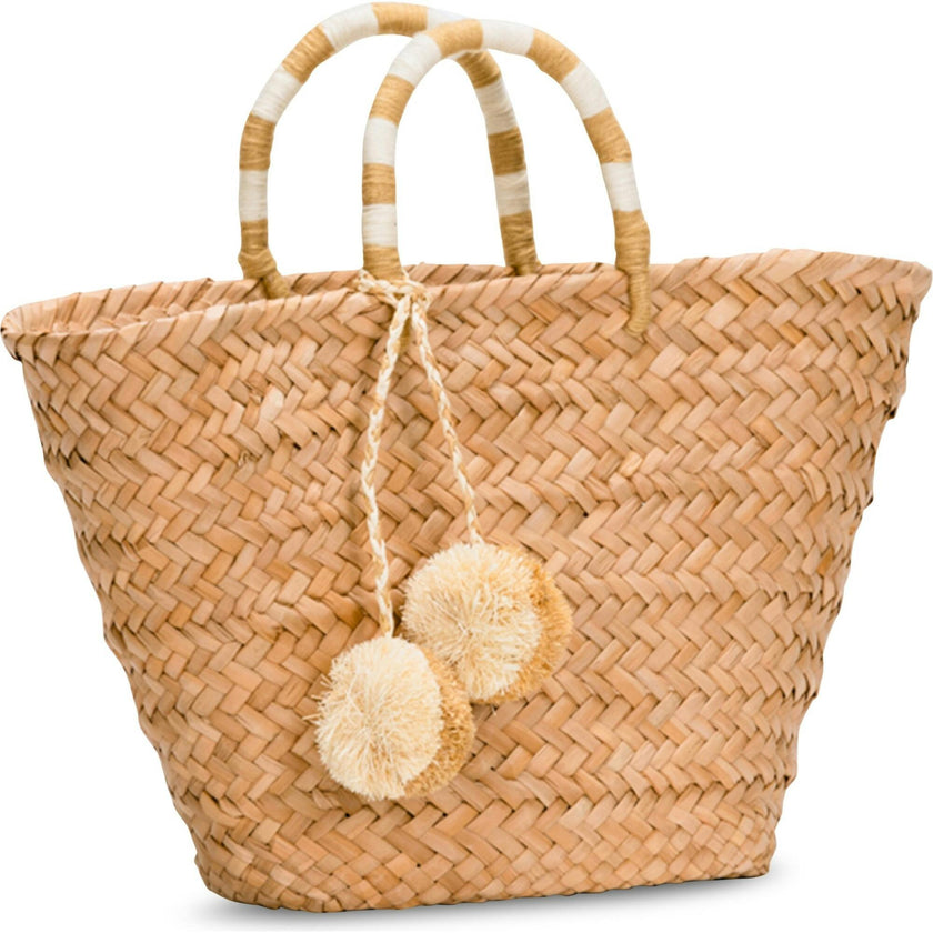 Women's St Tropez Straw Pom Pom Tote Bag