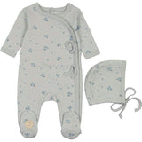 Scattered Blossoms Footie & Hat Set Barely Pink