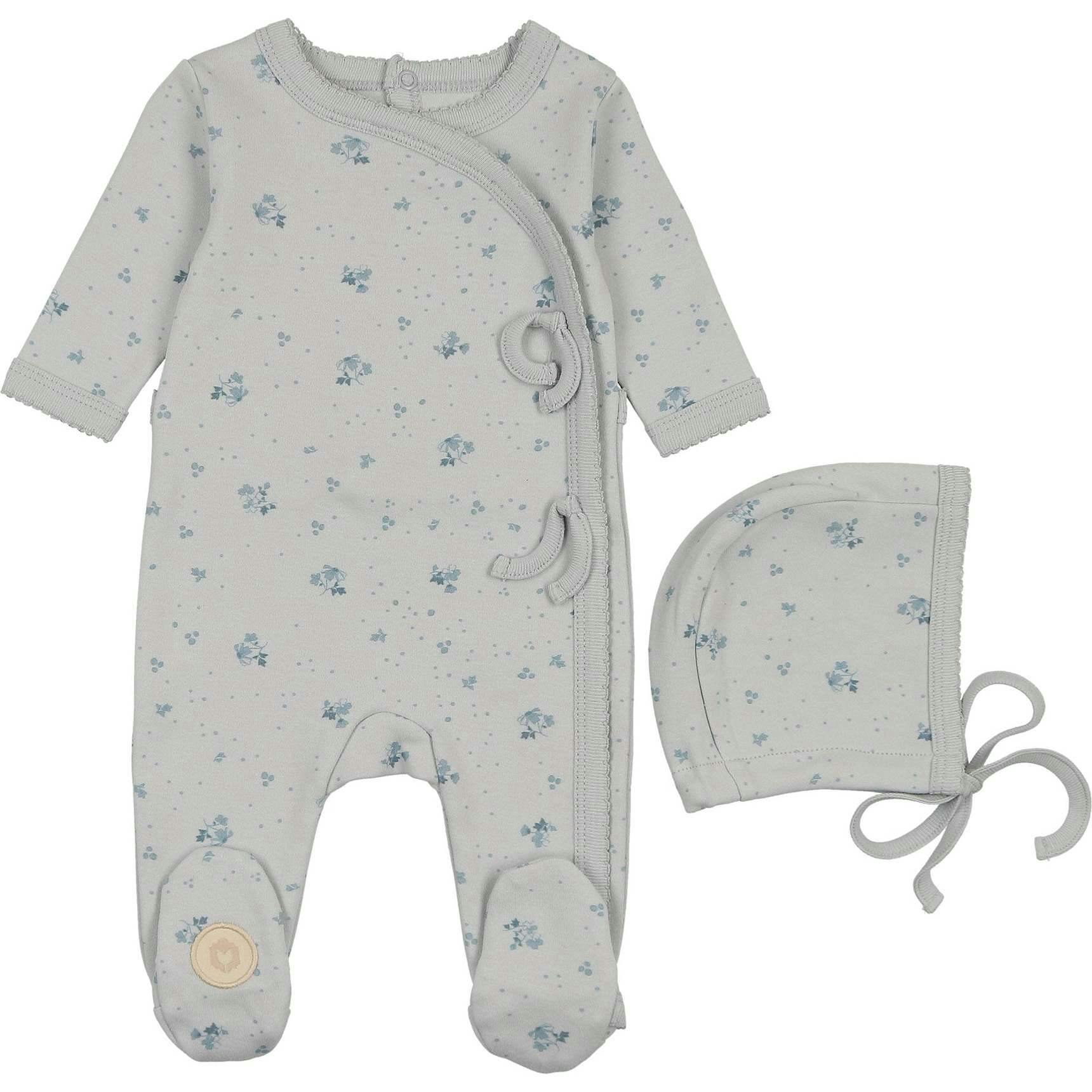 Scattered Blossoms Footie & Hat Set Barely Pink