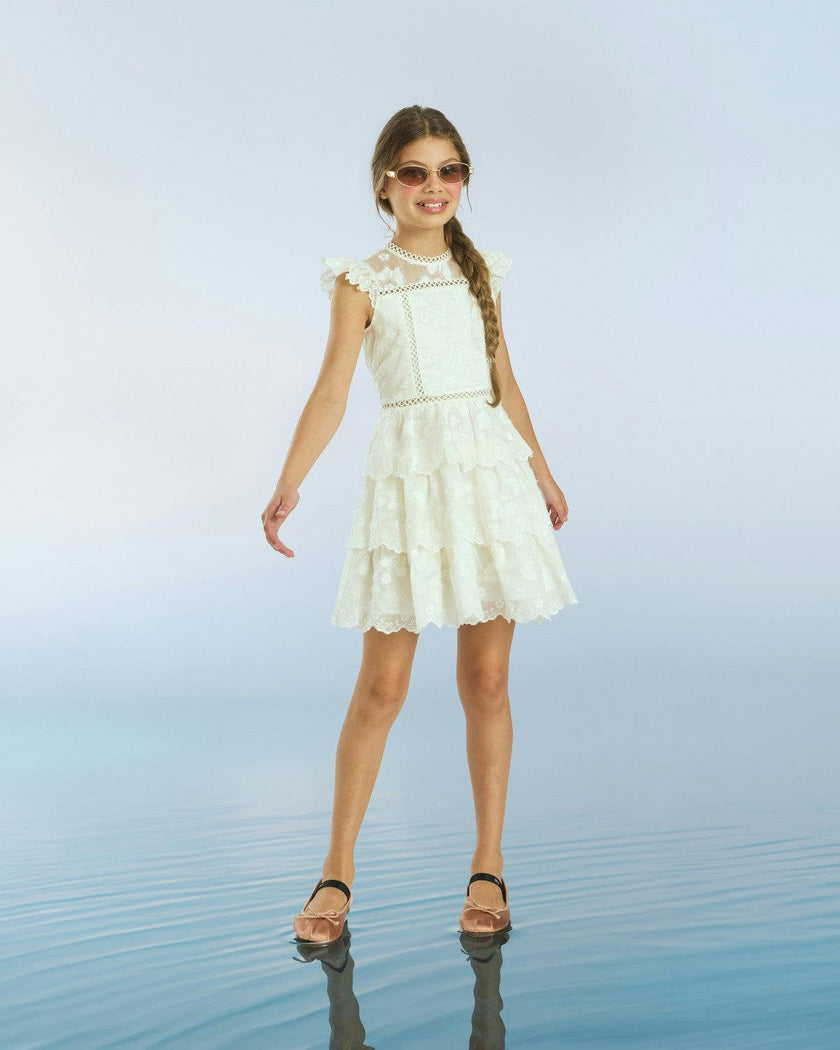 Alisha Frill Embroidered Mini Dress (Baby)