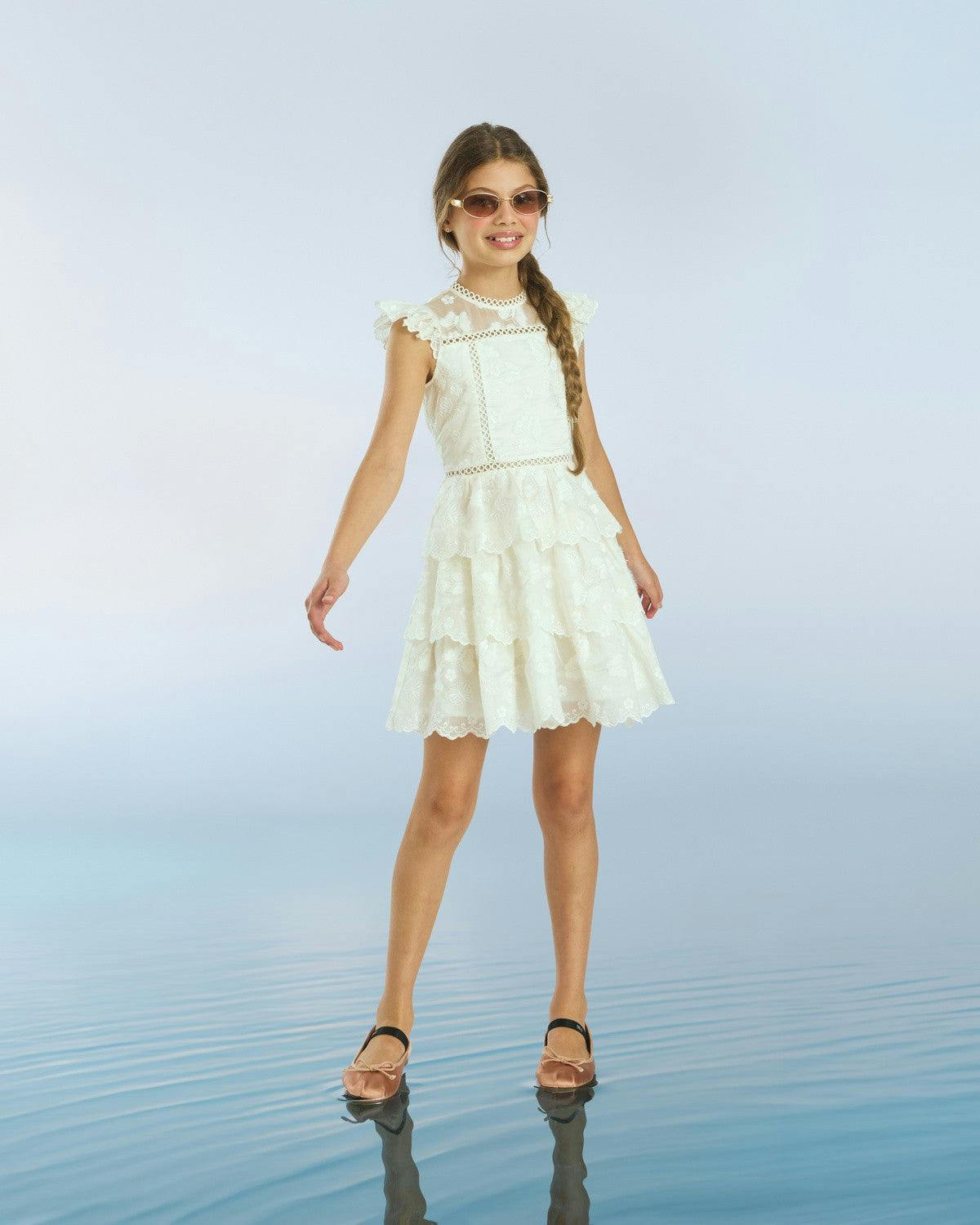 Alisha Frill Embroidered Mini Dress (Baby)