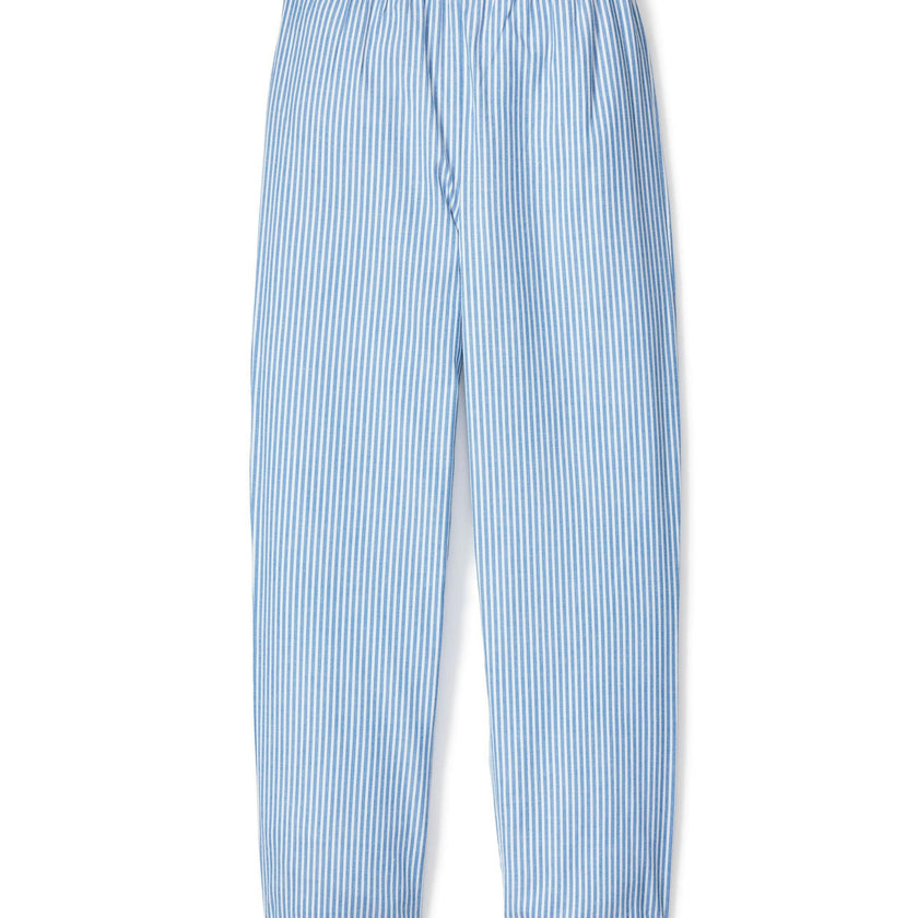 Kid's Twill Pajama Pants in French Blue Stripes