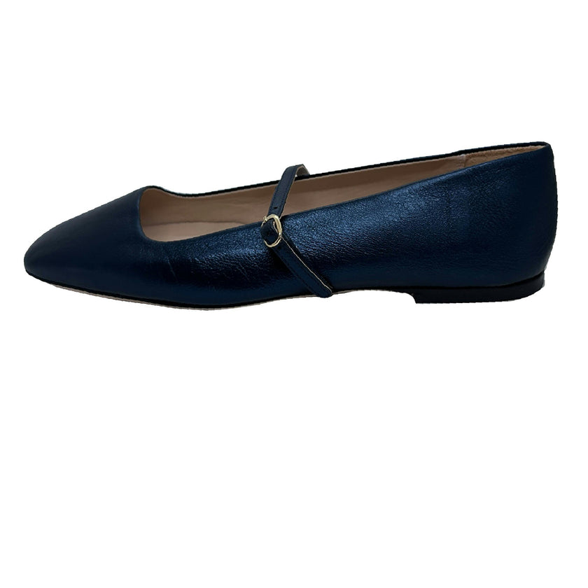 Hilda Mary Jane Ballet flats - Metallic Navy Blue