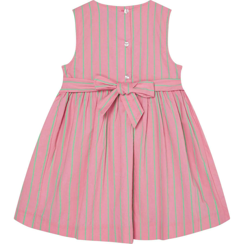 Hand-Smocked Girls Dress Coral