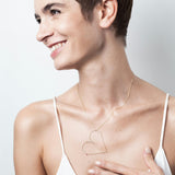 Women's Heart Charm Necklace, Yellow Gold-Filled