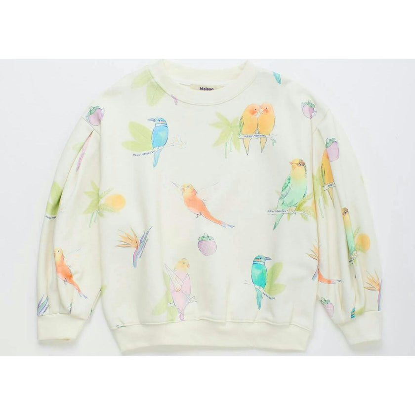 BIRDS SWEATSHIRT CLOUDY WHITE
