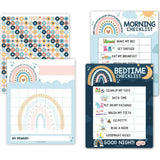 Boho Rainbow Kids Reward Sticker Charts & Day-N-Night Routine Charts Bundle