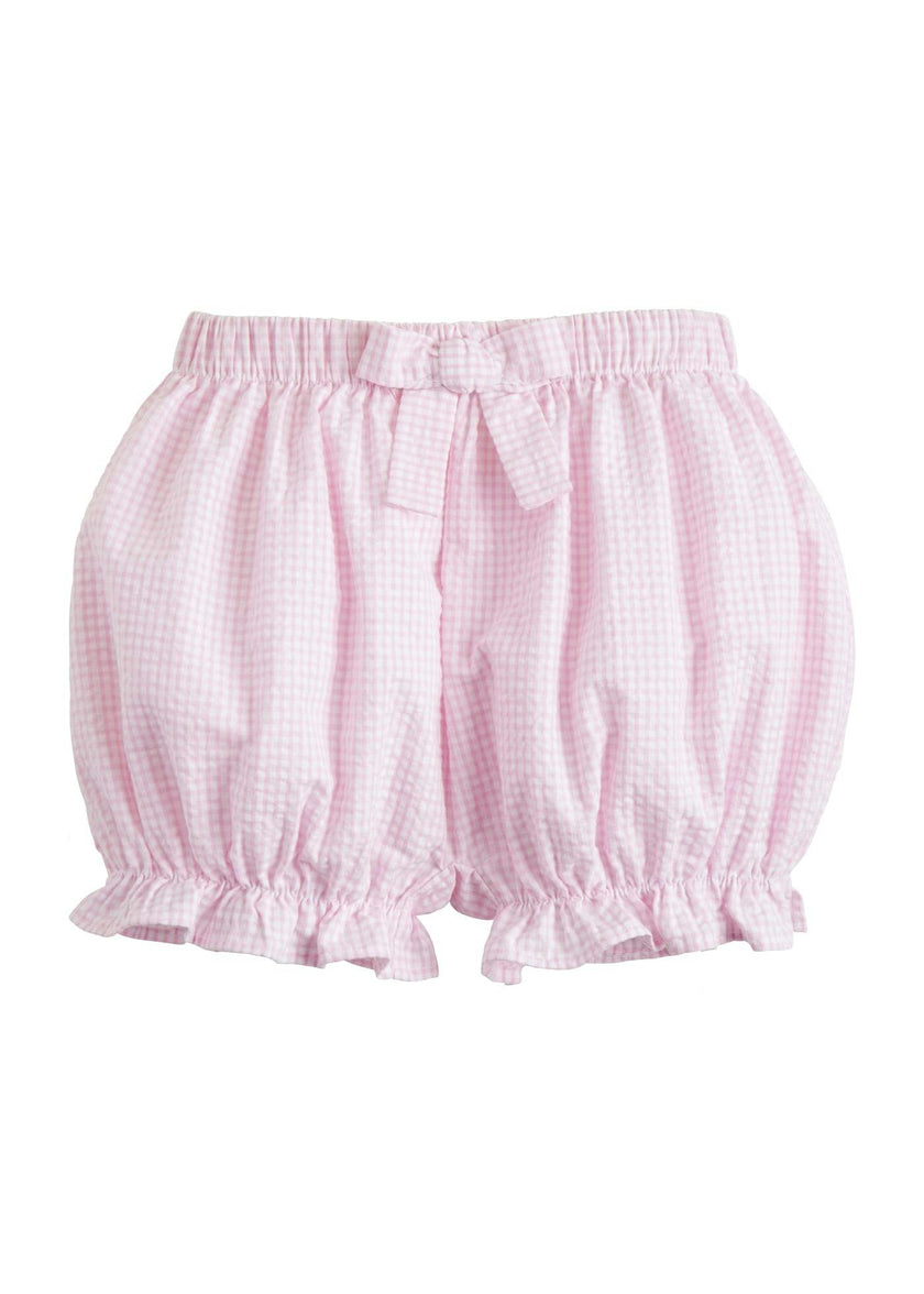 Bow Bloomers - Light Pink Seersucker Gingham