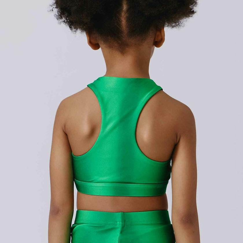 Girls Sports Bra in Green Ombre