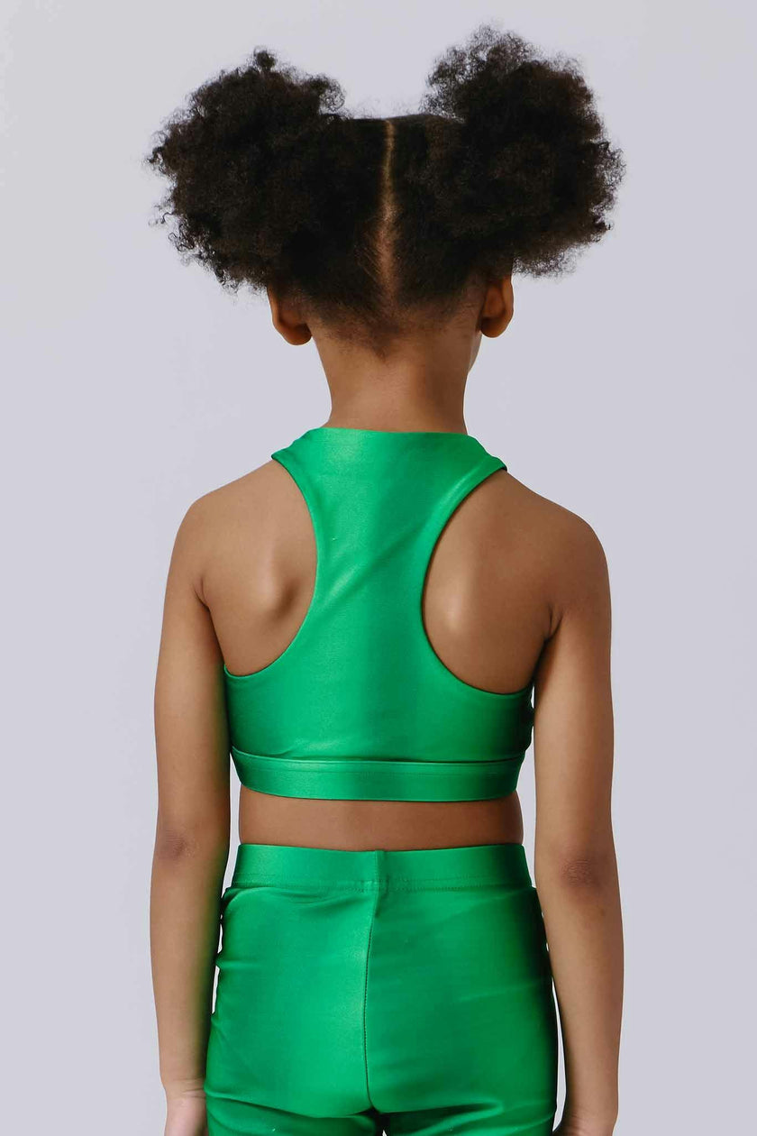Girls Sports Bra in Green Ombre