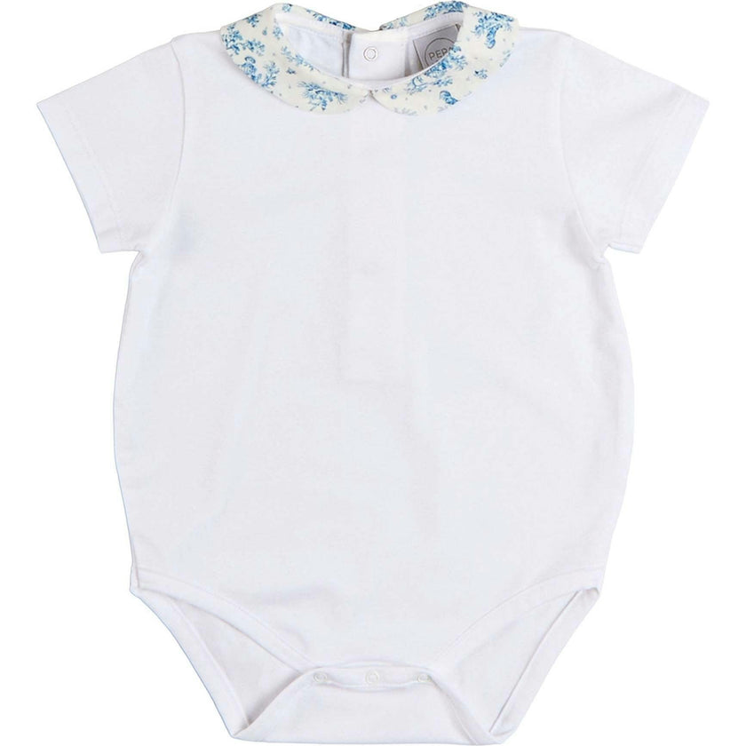 Audrey Toile Peter Pan Collar Bodysuit in Blue (1mth-2yrs)