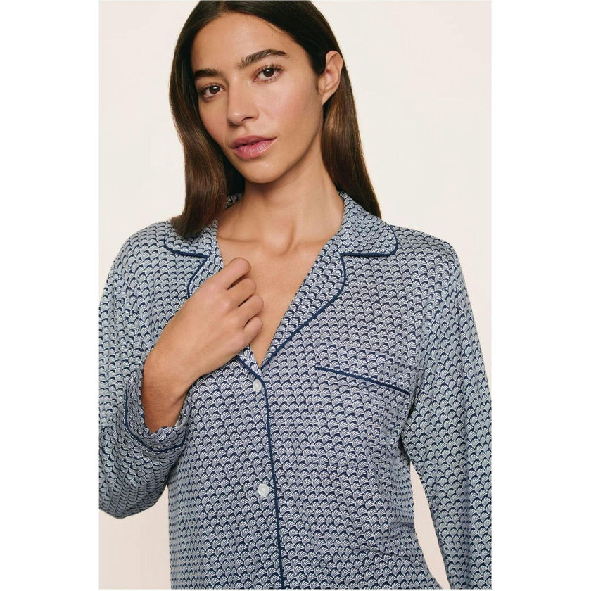 Gisele Printed TENCEL™ Modal Long PJ Set, Blue