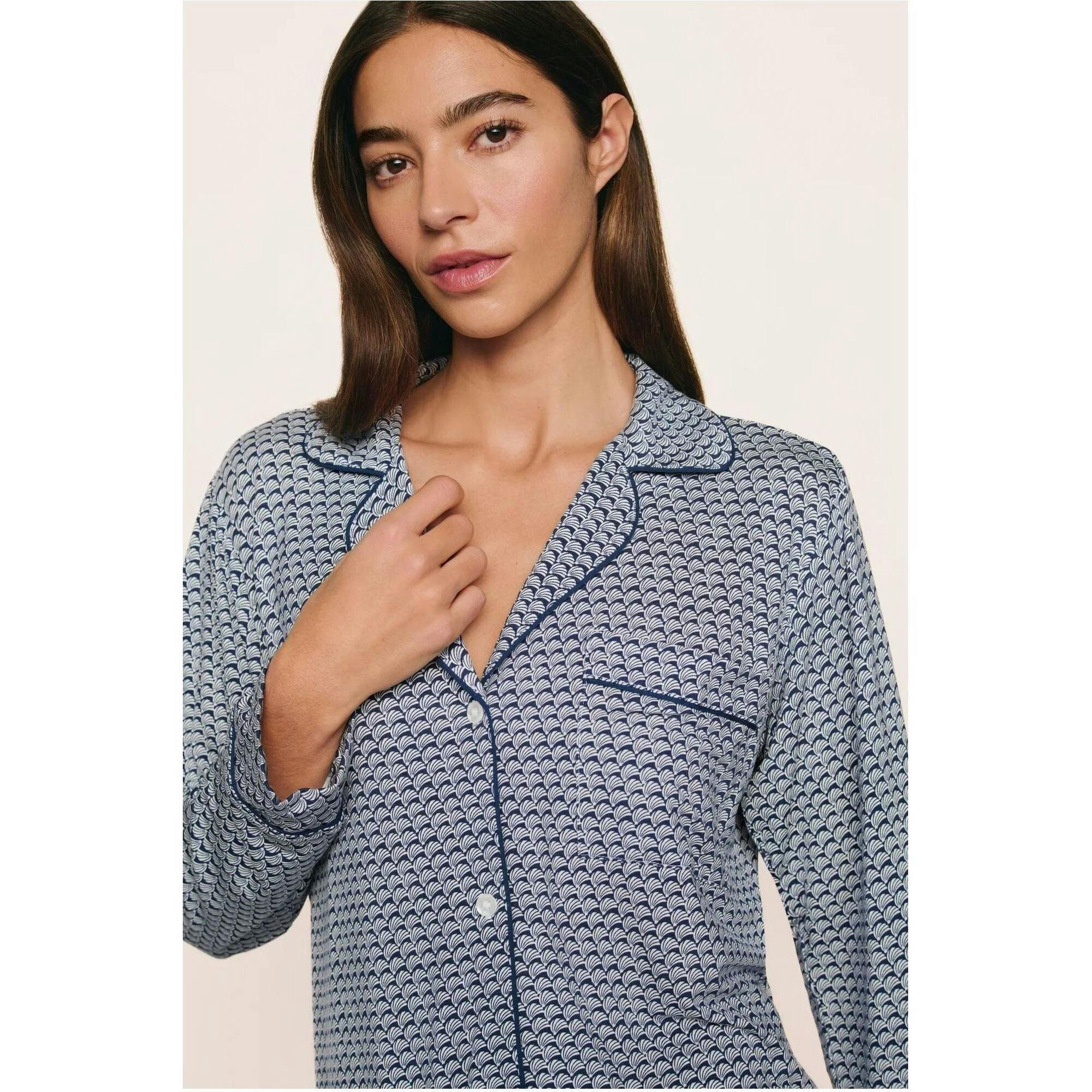 Gisele Printed TENCEL™ Modal Long PJ Set, Blue