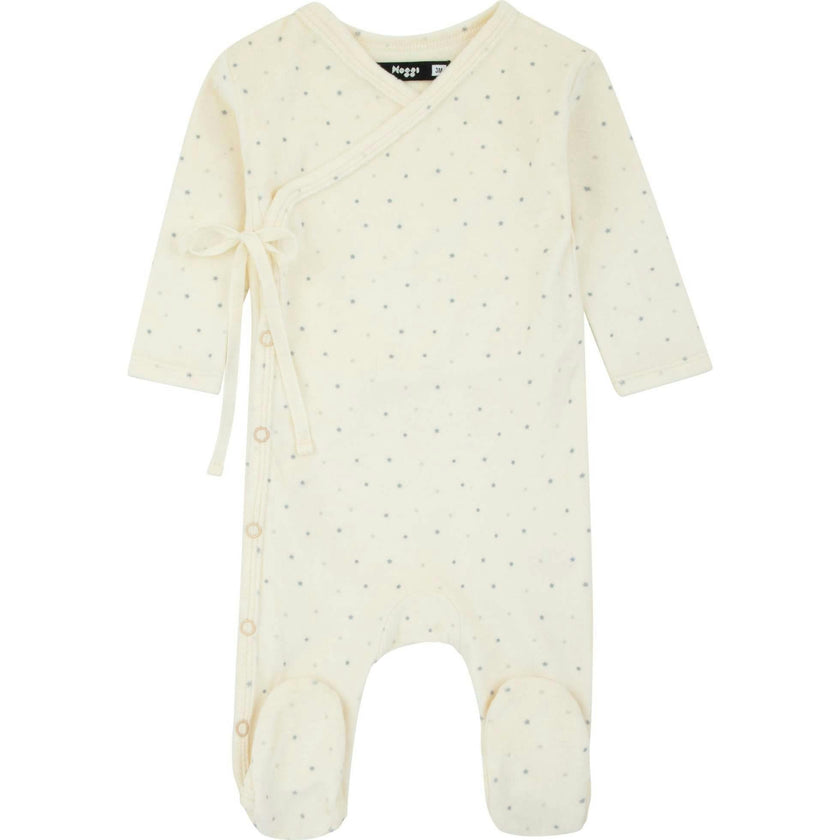 Velour Dot Pattern Wrap Footie