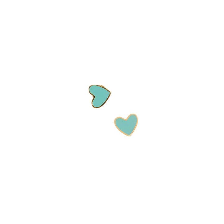 Enamel Turquoise Heart Stud