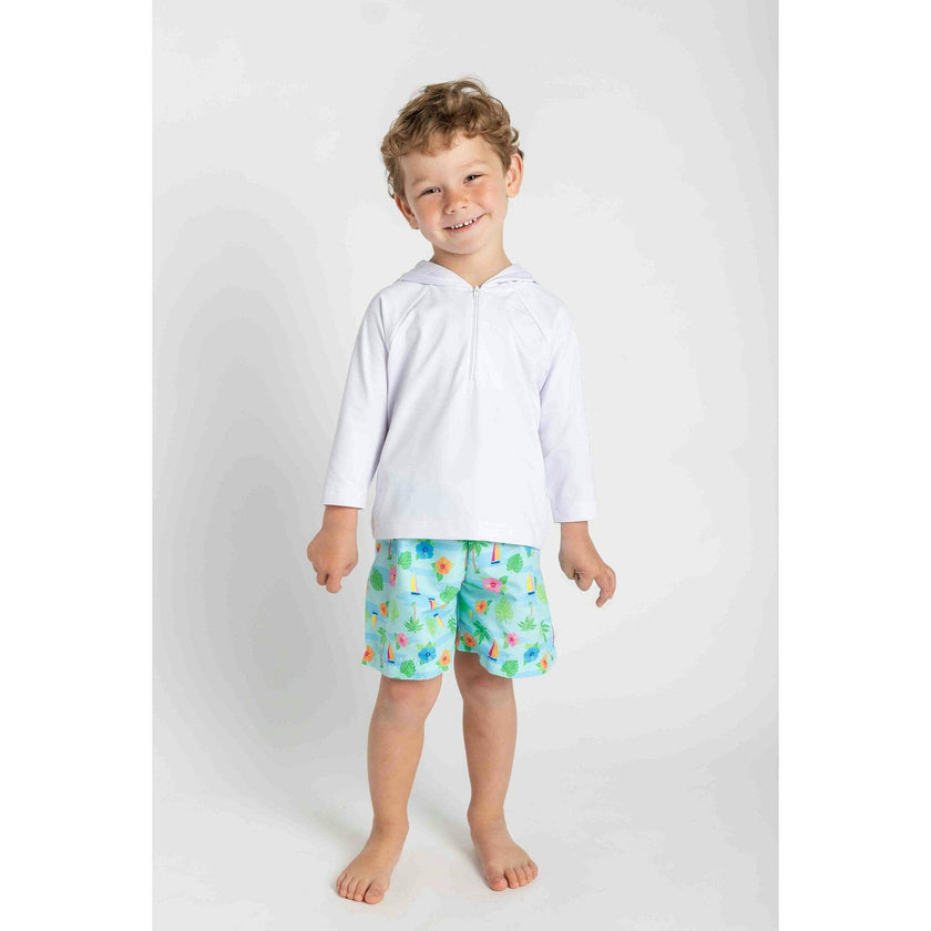 Tropical Print Swim Trunk