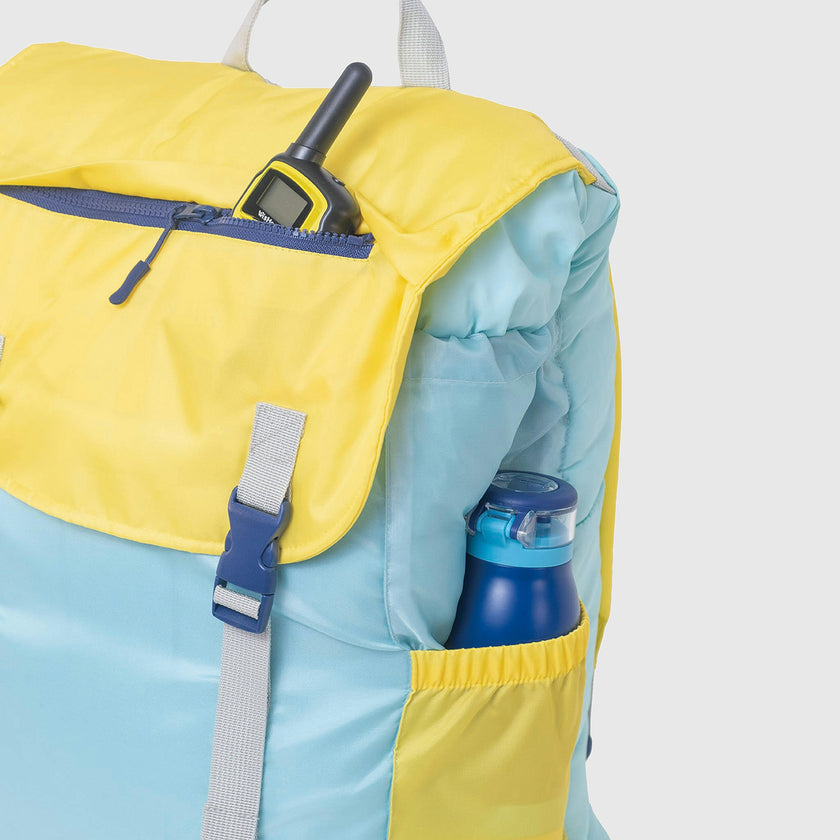 Sleep-N-Pack™ – Big Kid Size | Color Block Cali Teal, Buttercup Yellow & Navy Blue