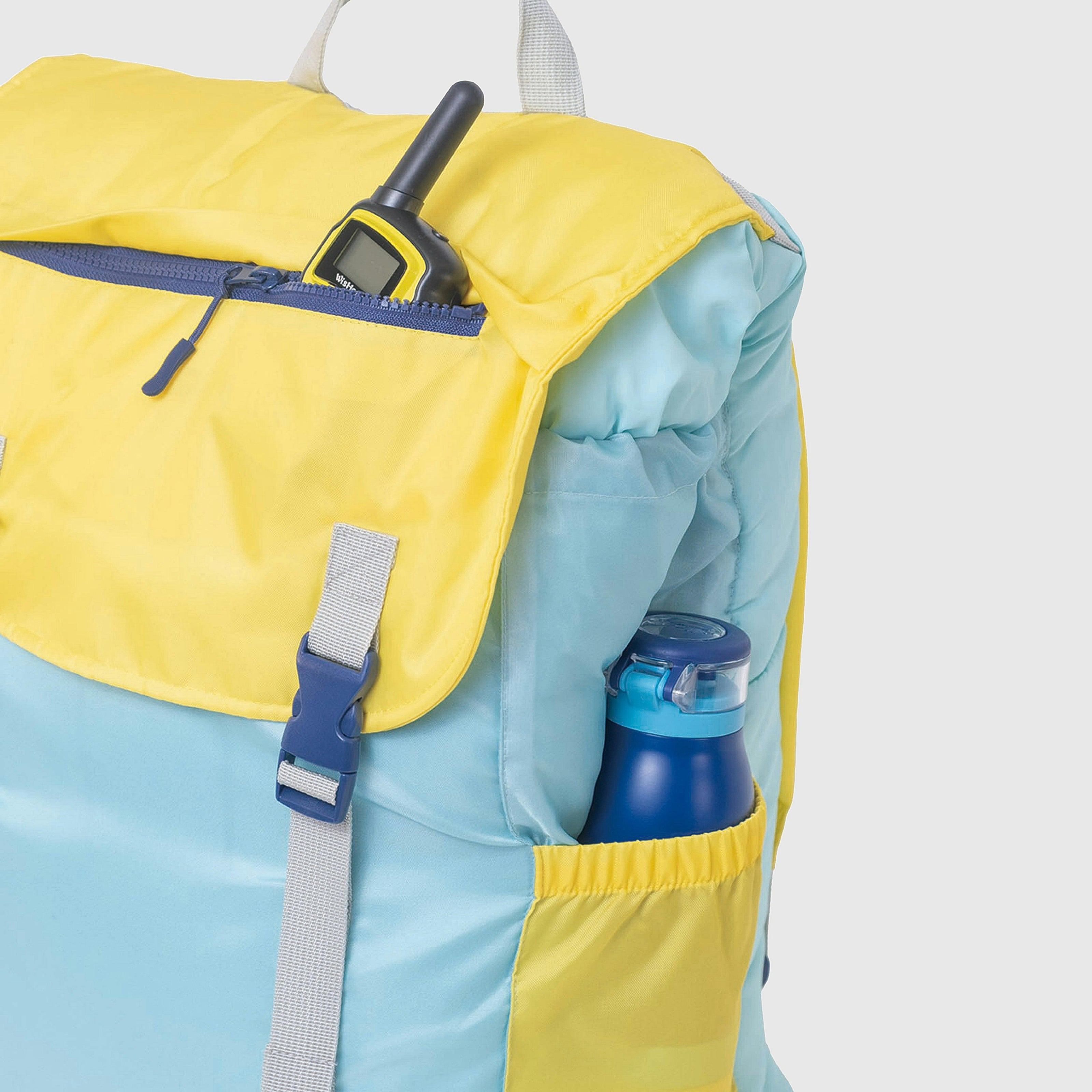 Sleep-N-Pack™ – Big Kid Size | Color Block Cali Teal, Buttercup Yellow & Navy Blue
