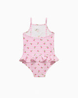 Baby Cherry Stripe Duck Swimsuit in Pink