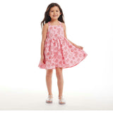 Kids Pink Tropical Icon Printed Gauze Dress