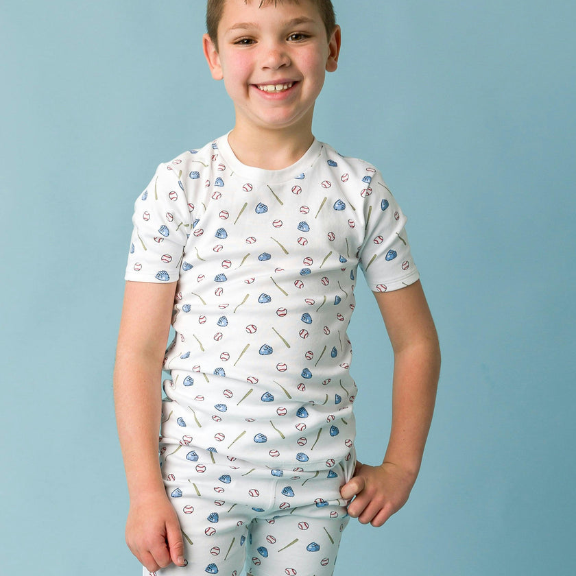 The Organic Short Sleeve Pajama Set [Batter Up]