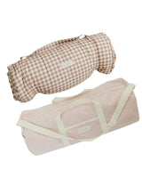 BLOOMERE  Nap Mat Set (Brown Gingham Pink Bag)