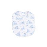 Puppy Toile Blue -  2 Way Zipper Footie, Swaddle  & Bandana Bib Set