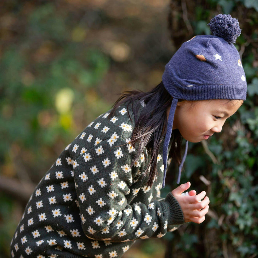 From One To Another Cotton Comfy Long Sleeve Snug Knit Jumper, Green