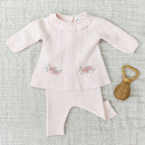 TARTINE ET CHOCOLAT Ruffle-Collar Embroidered Baby Set