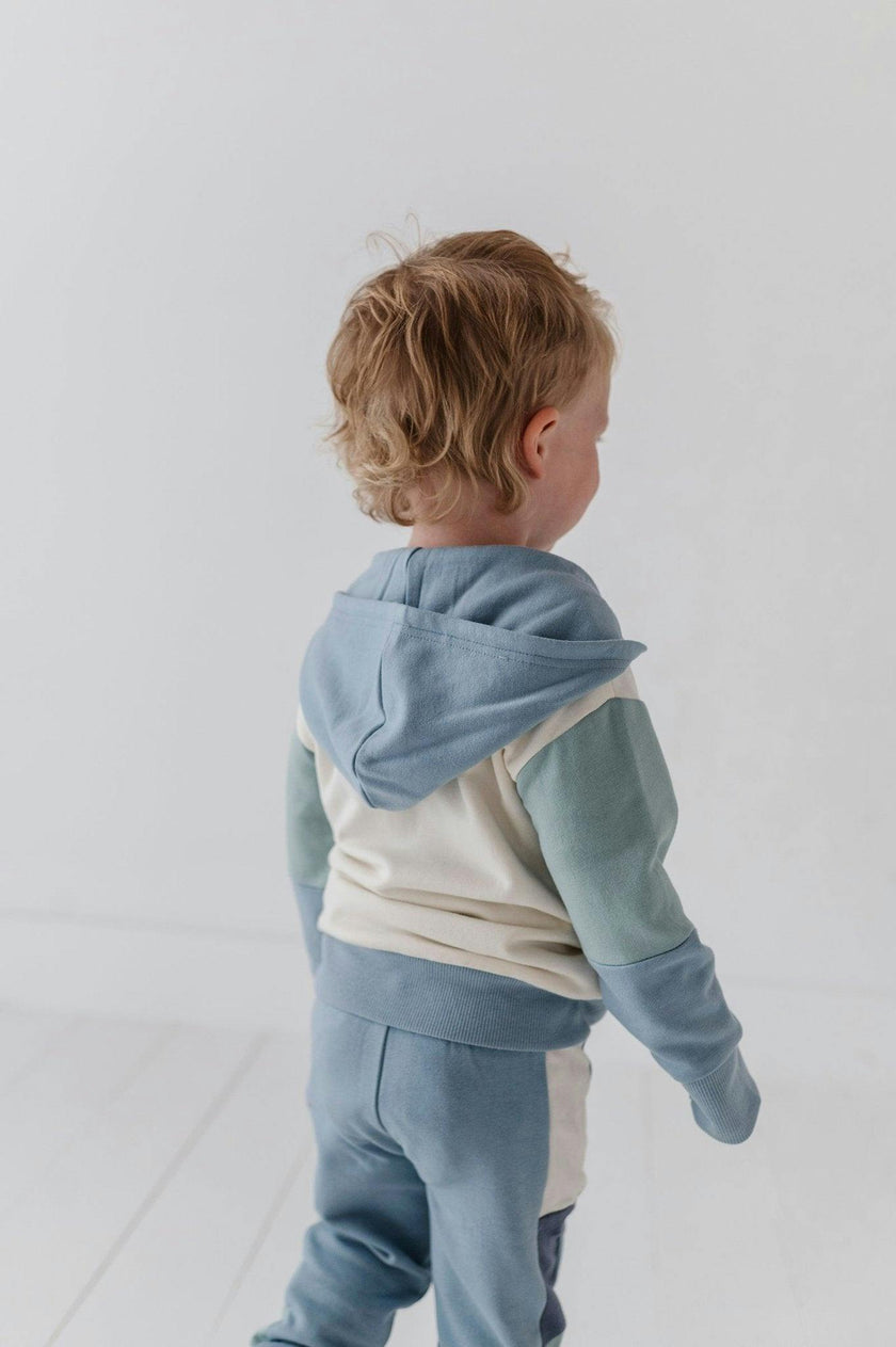 Boys Long Sleeve Track Set in Dusty Blue