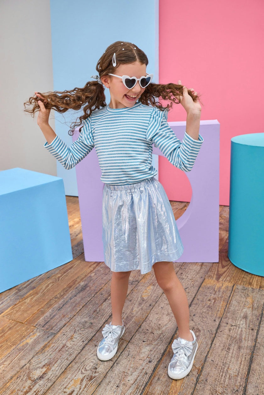 Metallic Elastic Waist Pull-On Circle Skirt